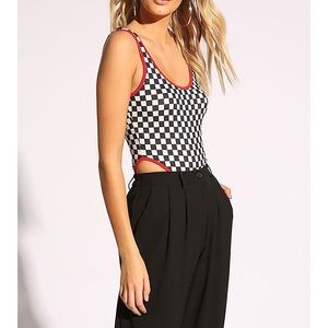 Checkered bodysuit